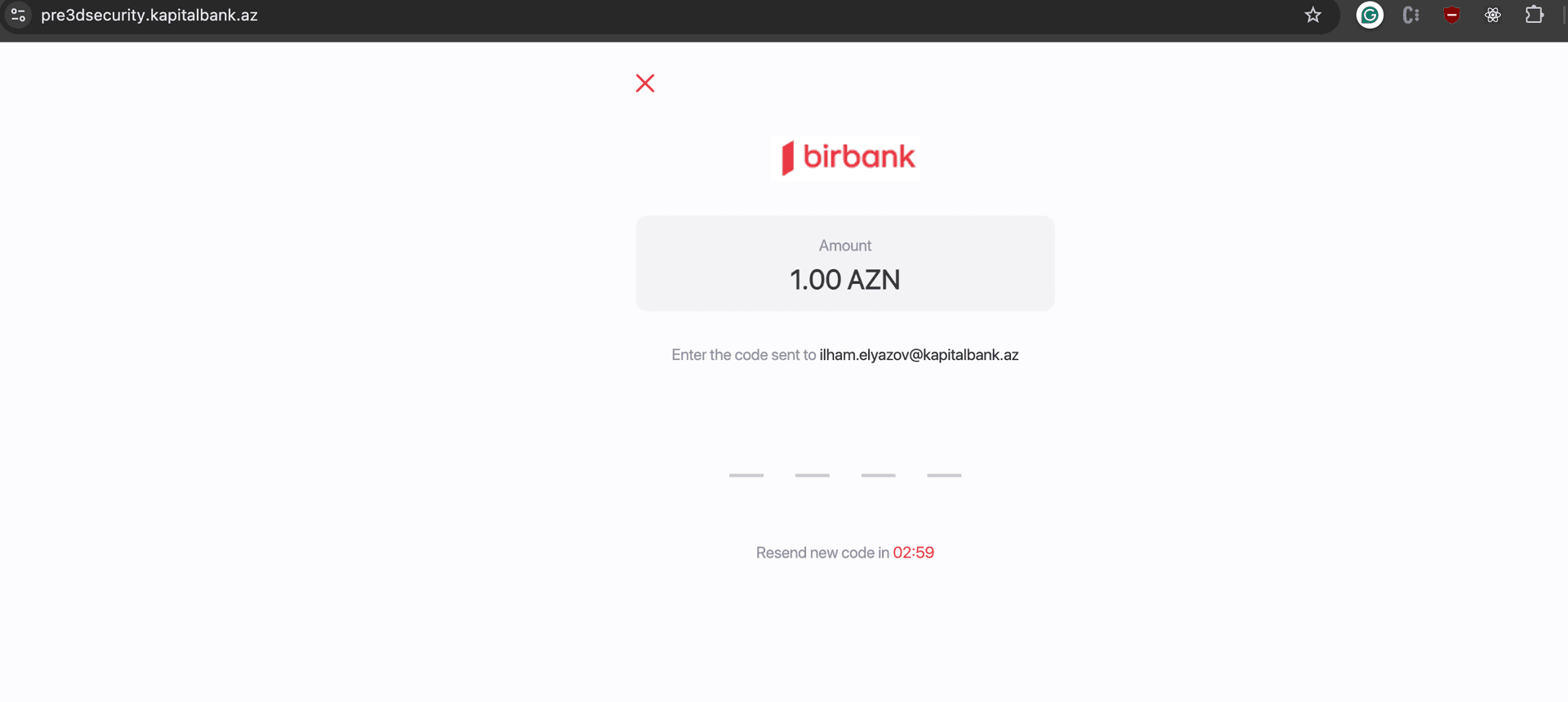 Card payment flow second step
